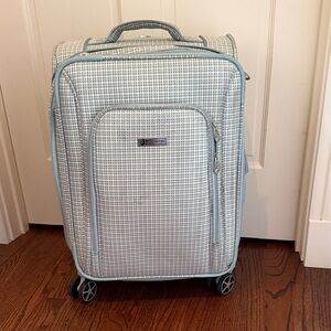 London Fog Checkered Rolling Suitcase